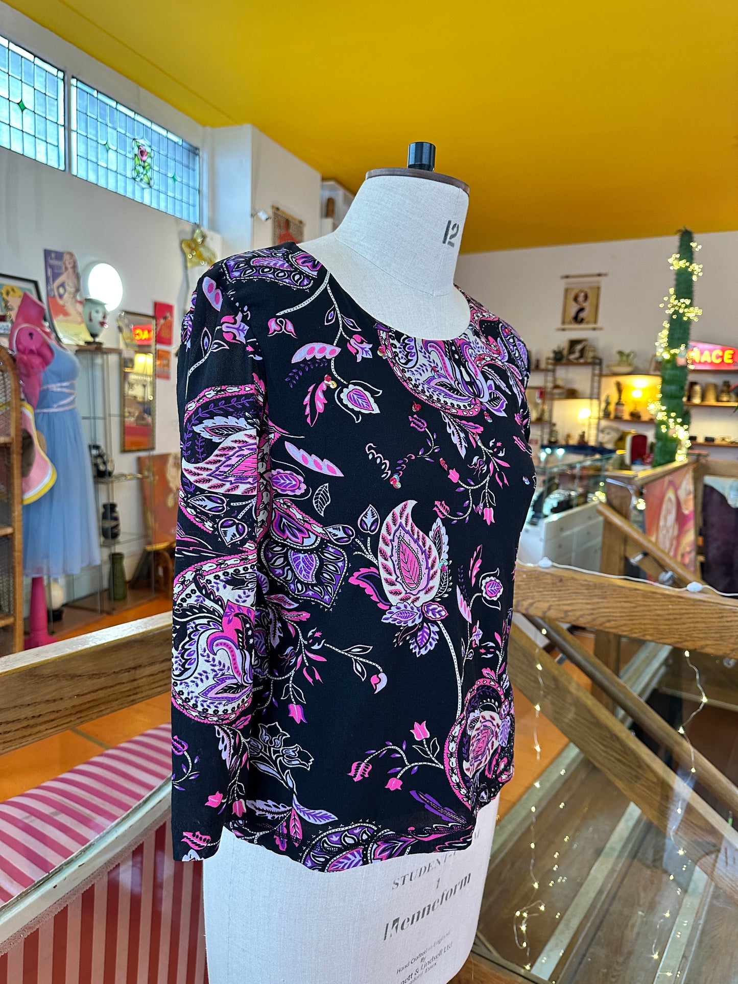 Y2K Stretchy Mesh Blouse with Sequin Details