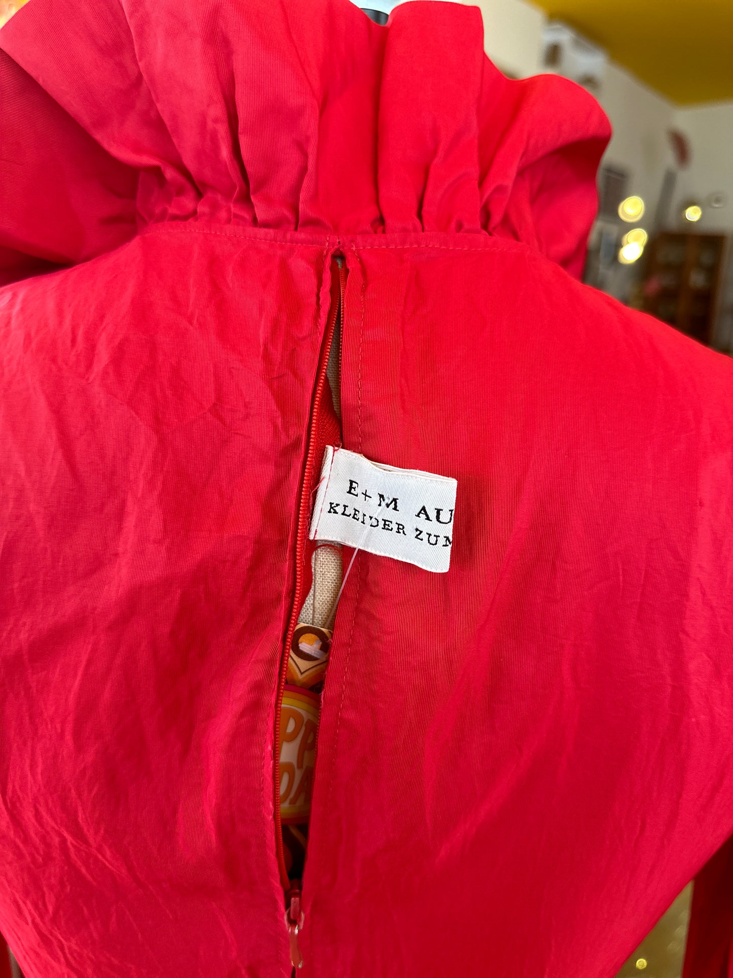 80’s Red Prairie Dress by E+M Augustat