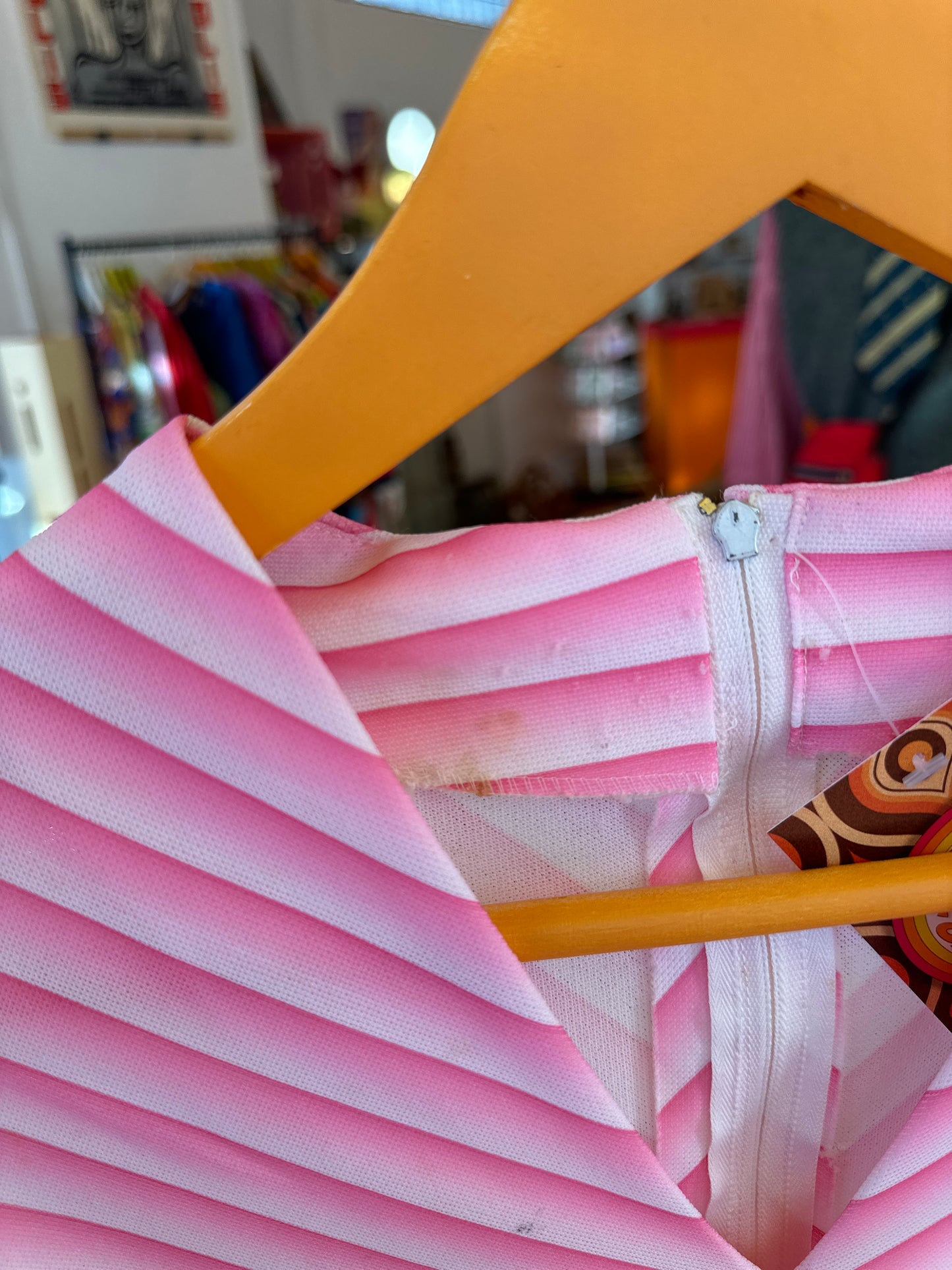 70s Pink Stripe Dress with Belt