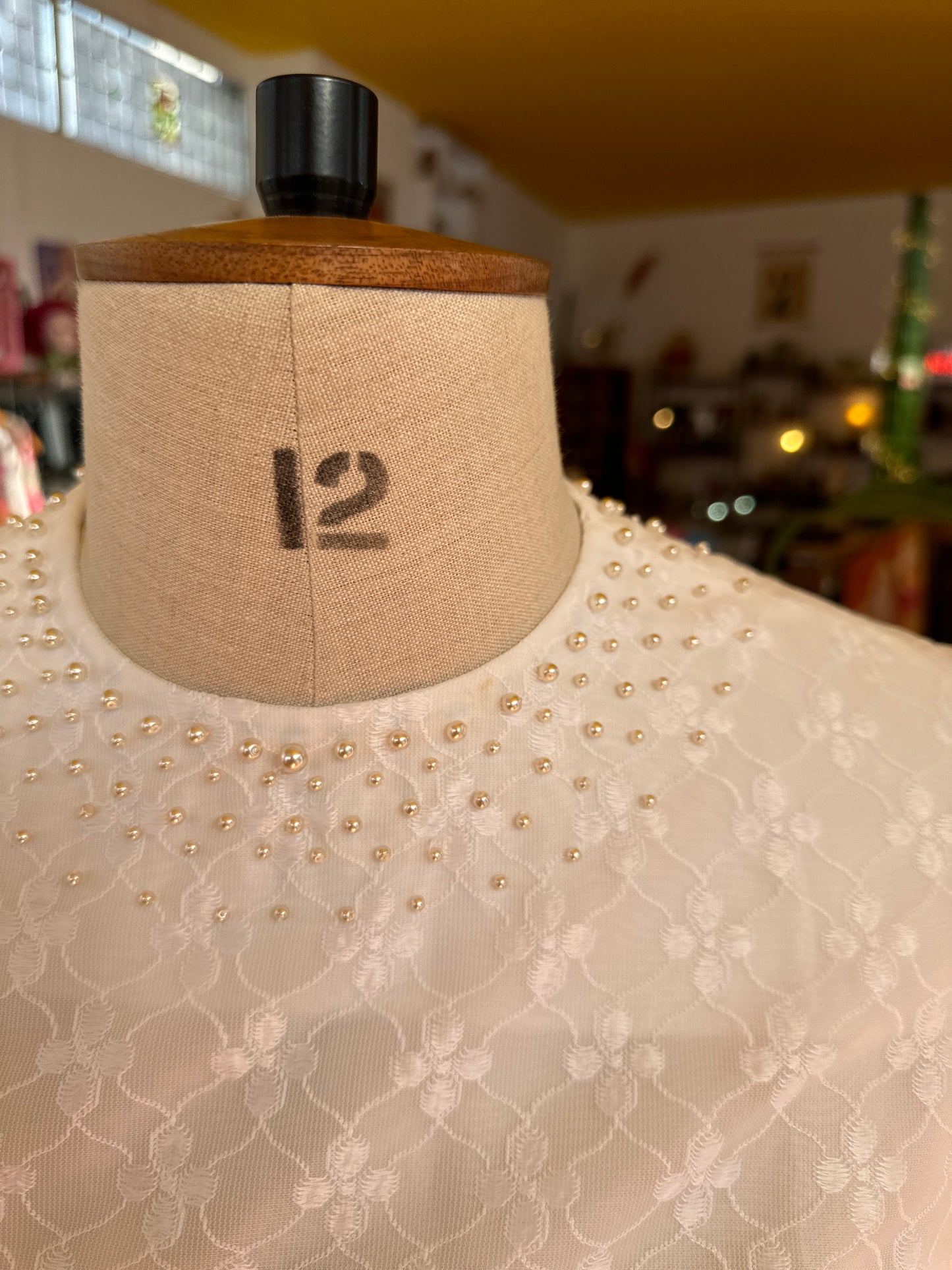 70s Lace White Dress