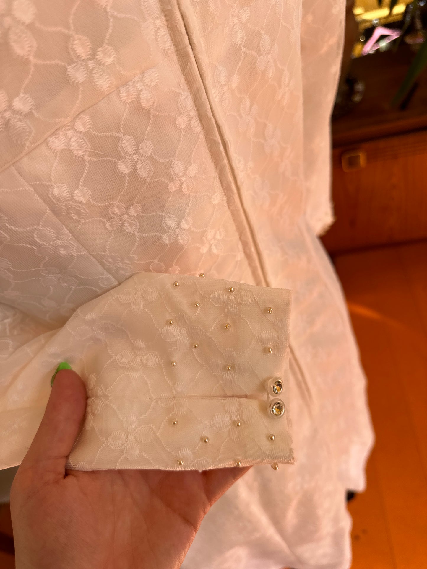 70s Lace White Dress