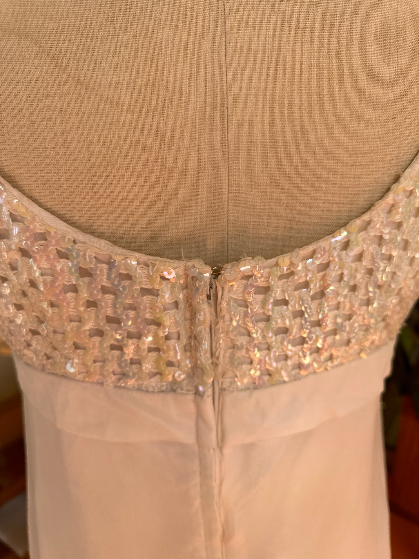 Vintage White Sequin Mini Dress