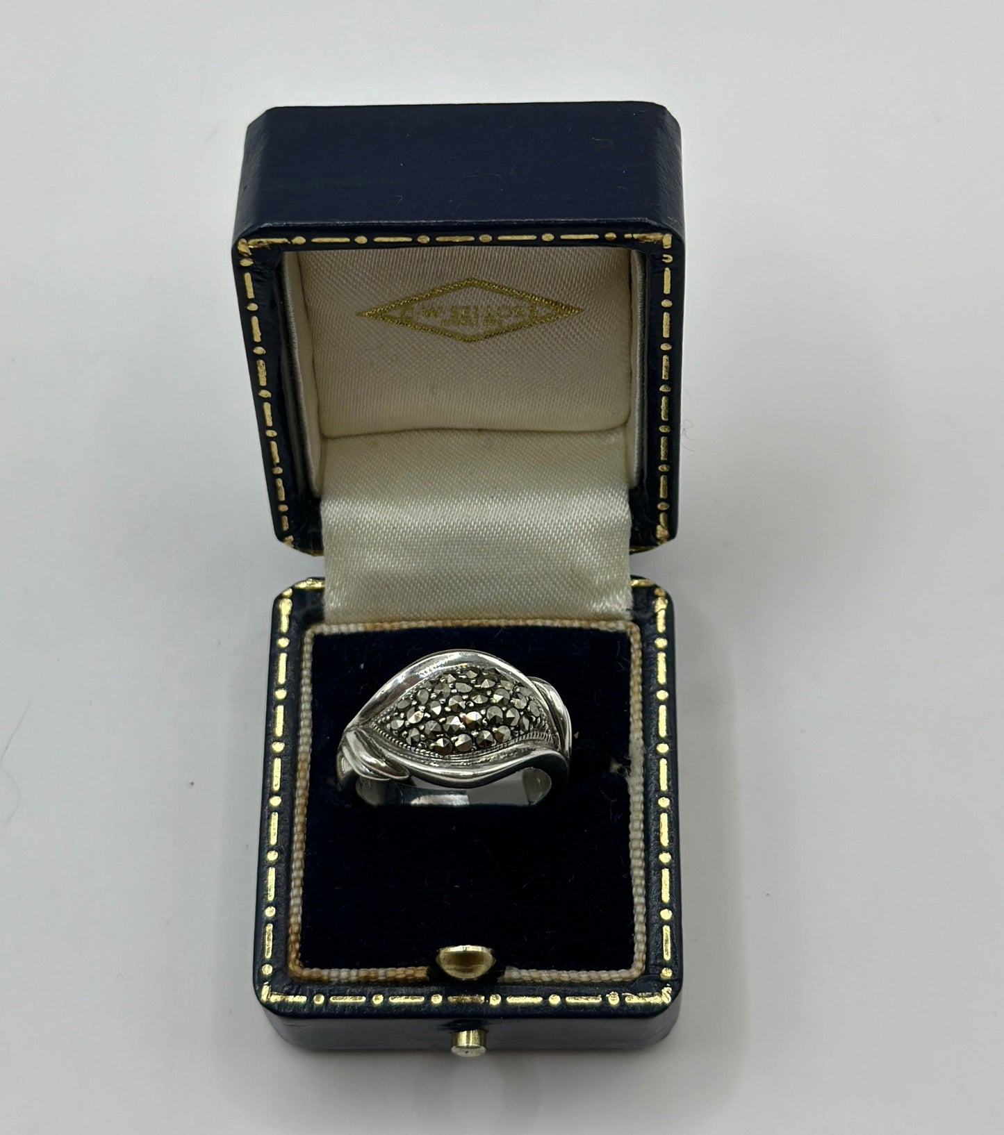 =Vintage Sterling Silver Ring with Marcasites, Size M