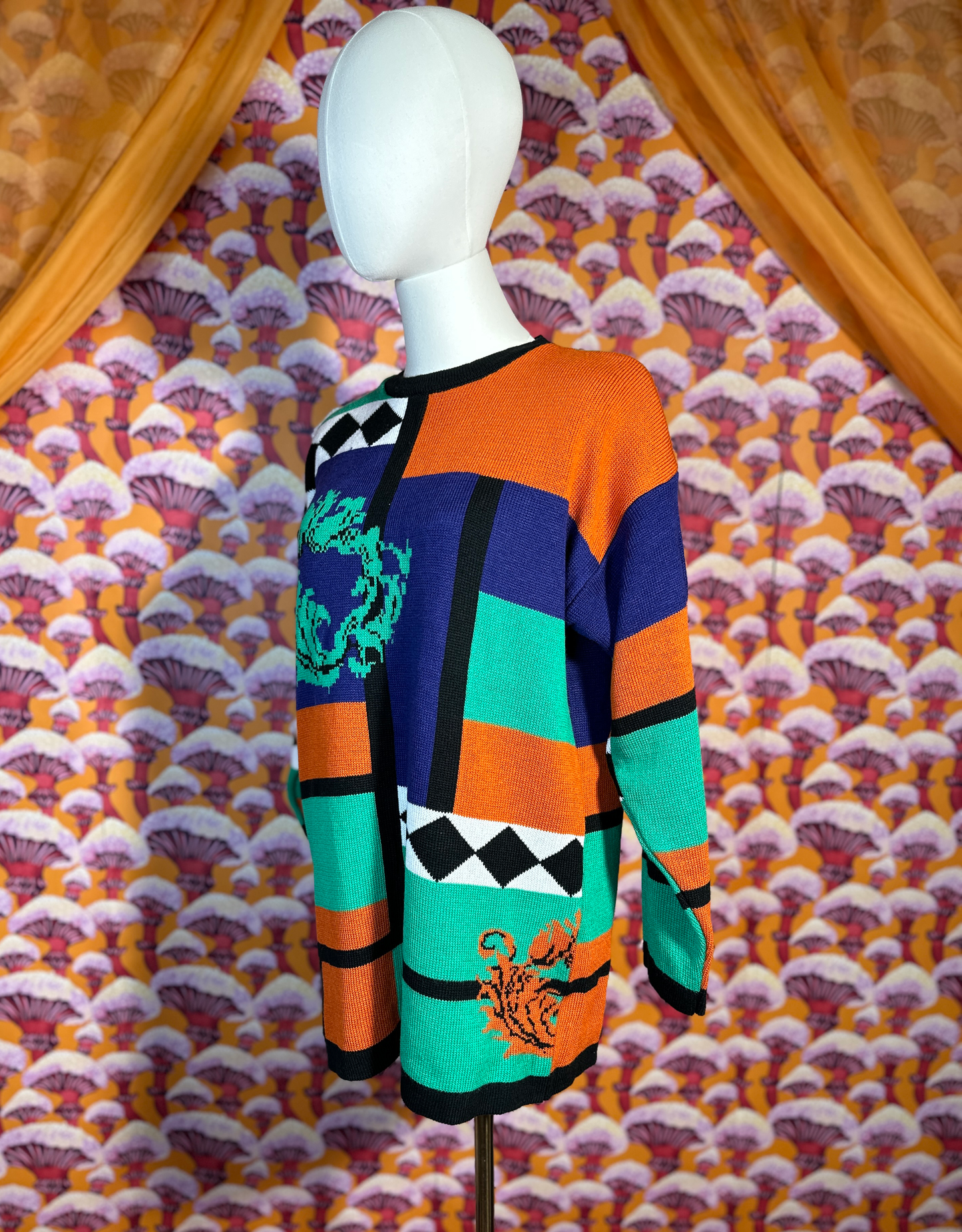 Vintage 80s Abstract Patterned Jumper by Alexon