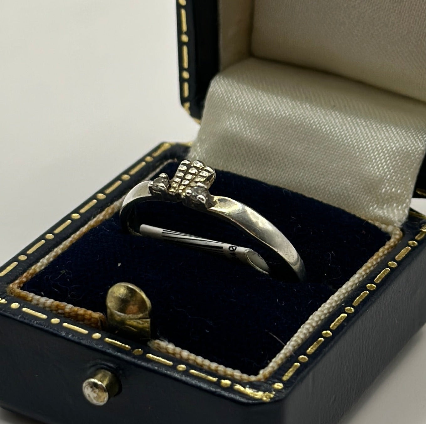 =Vintage 925 Silver Ring with Cubic Zirconias size R1/2