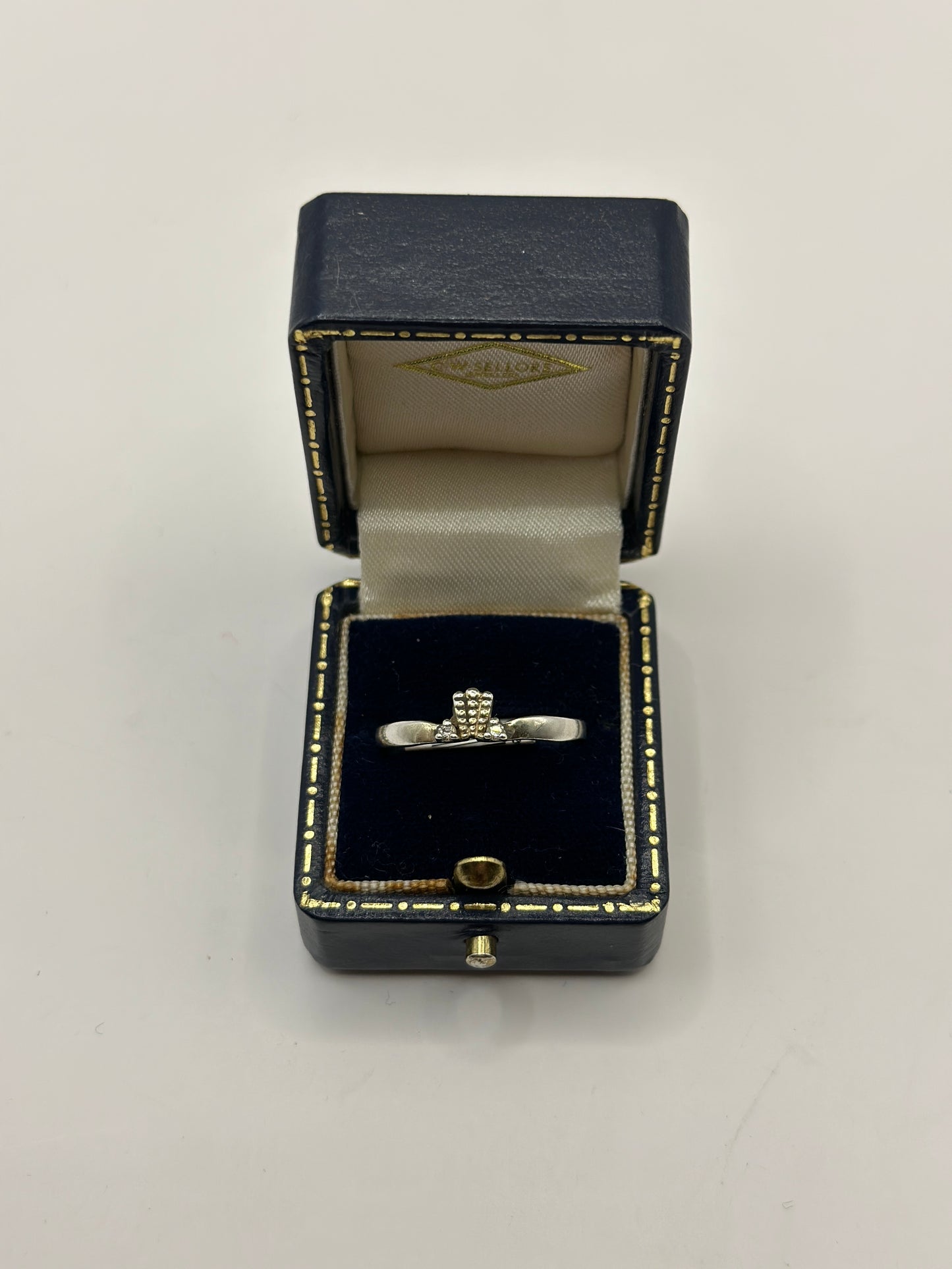 =Vintage 925 Silver Ring with Cubic Zirconias size R1/2