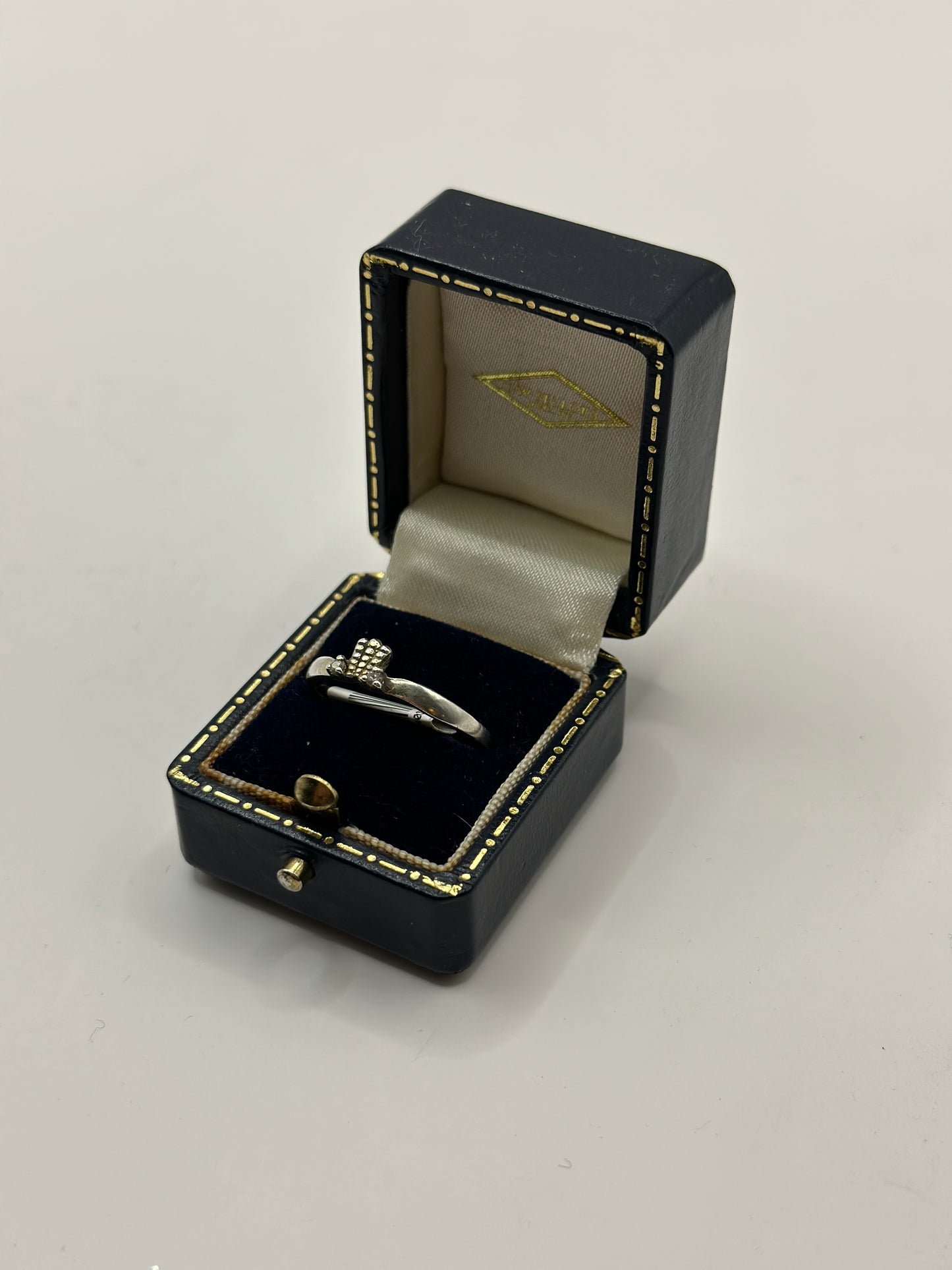 =Vintage 925 Silver Ring with Cubic Zirconias size R1/2