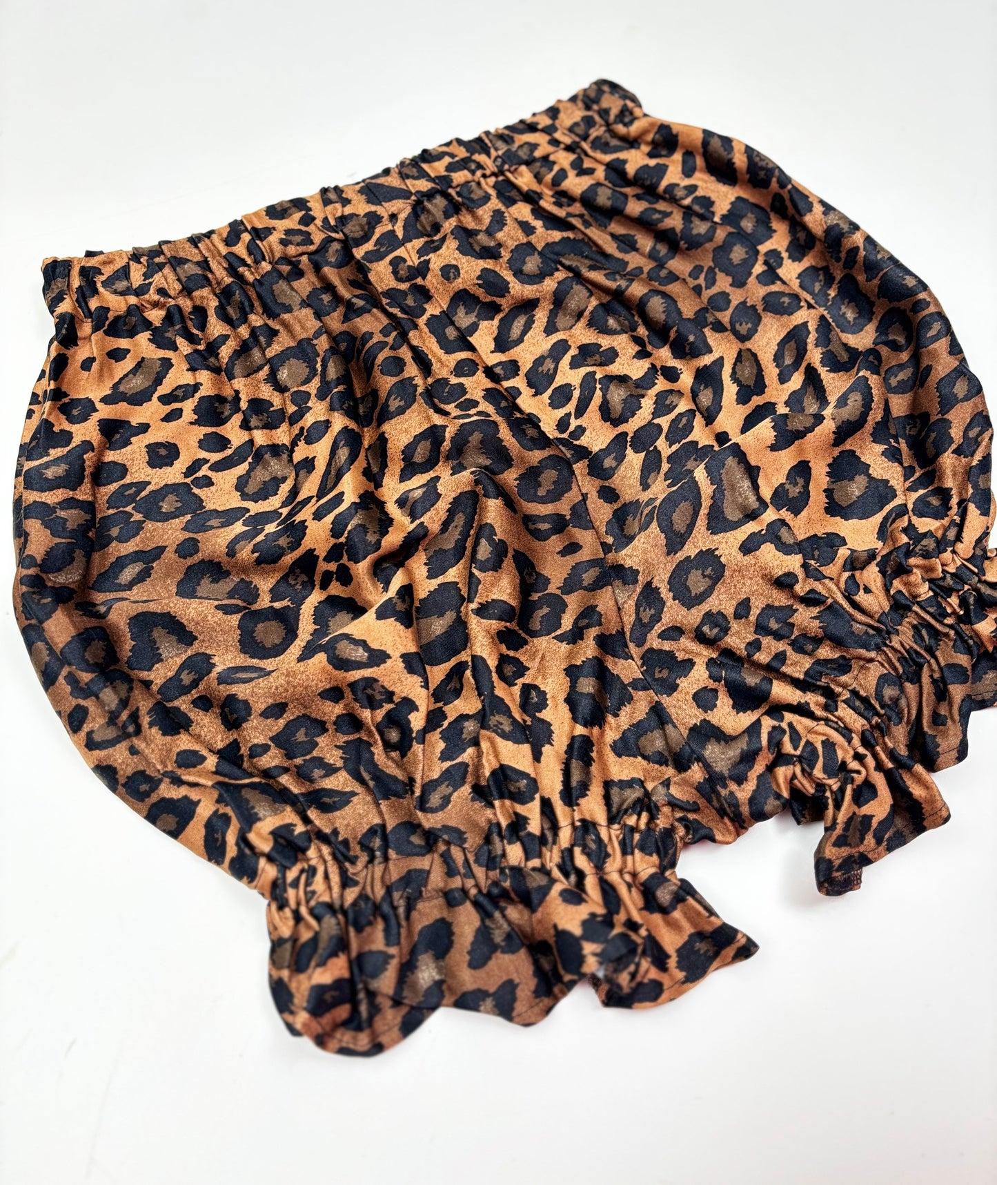 Mini Bloomers // Leopard Satin // size S (10-12)