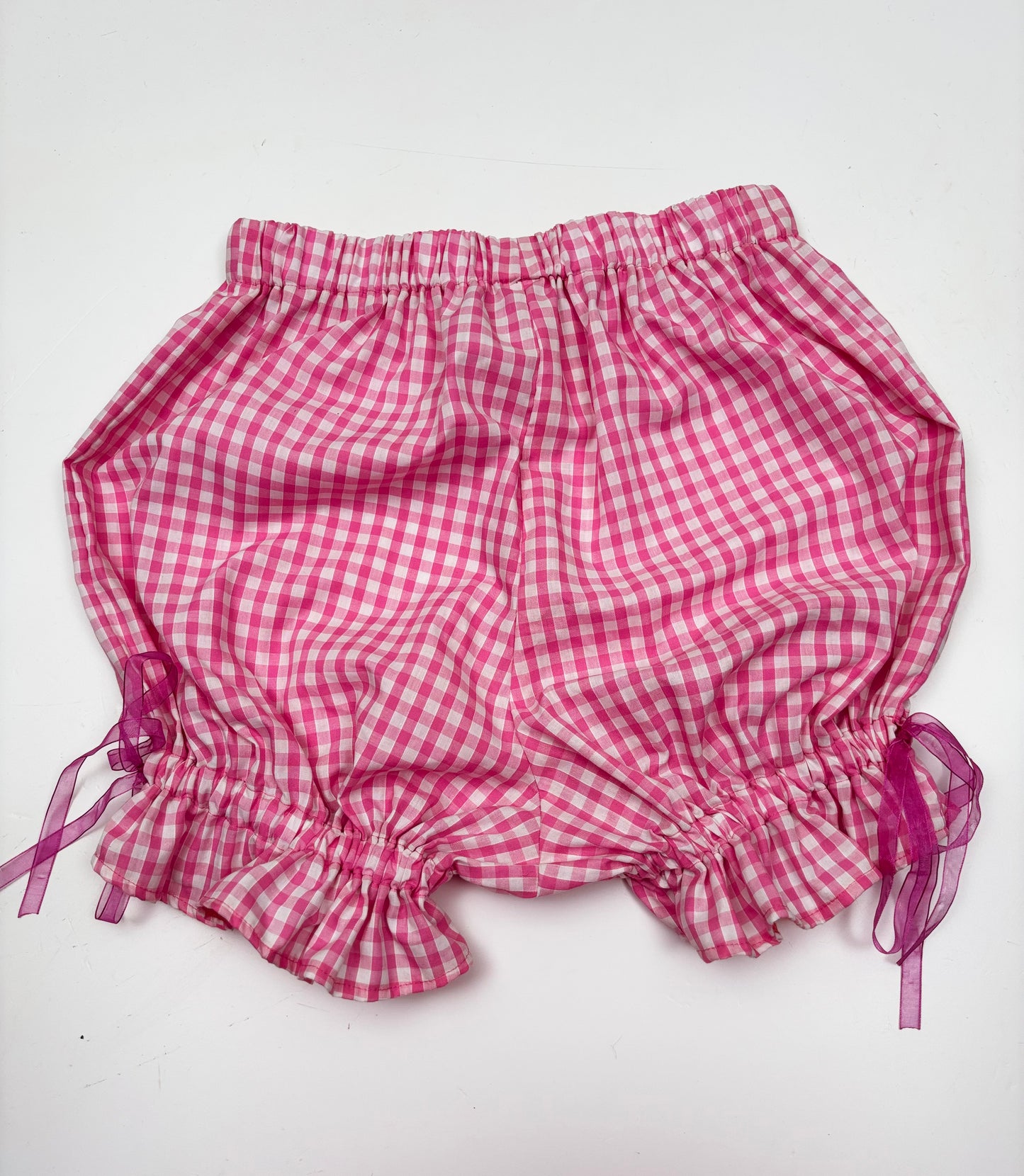 Mini Bloomers // Pink Gingham Cotton // size S (8-12)