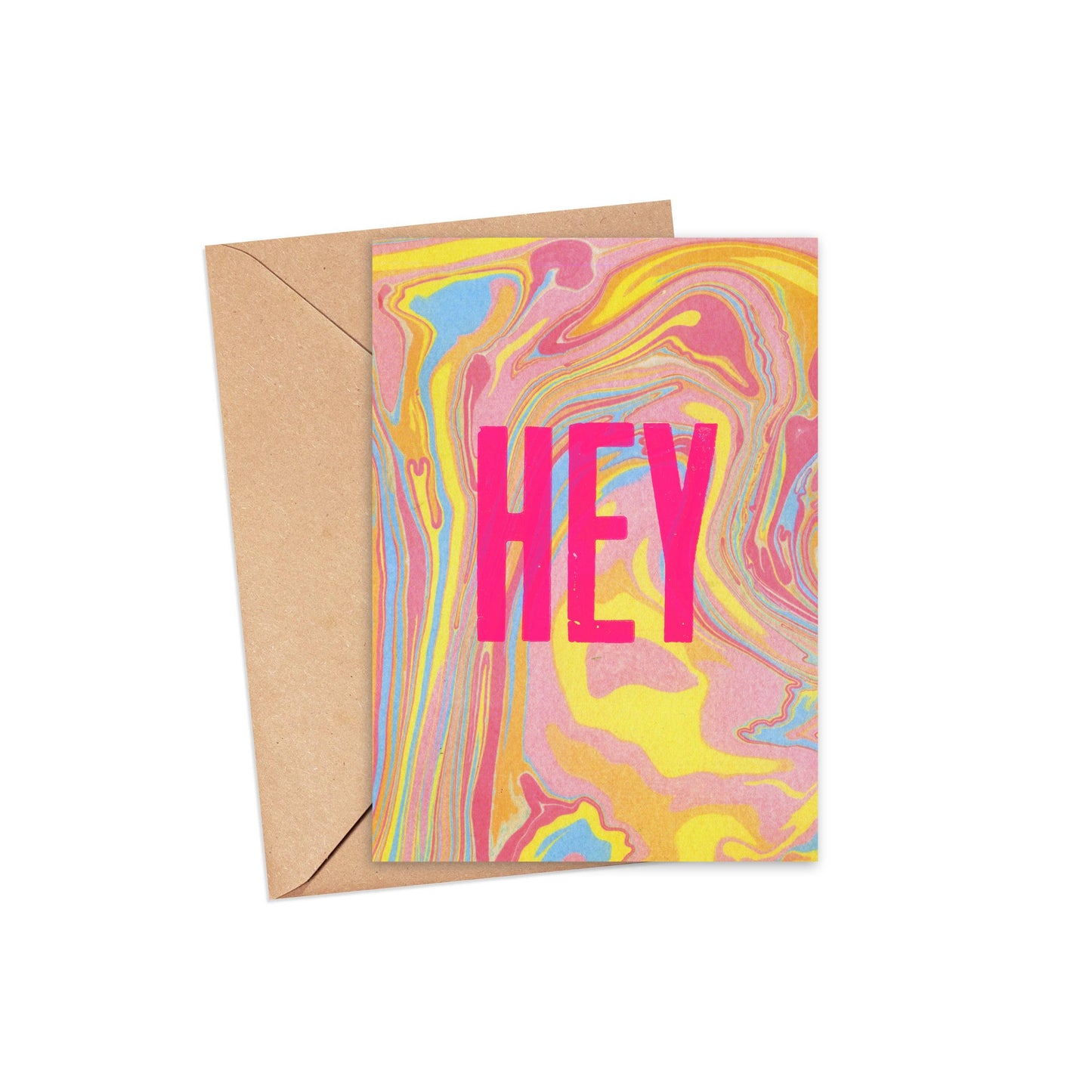 HEY, Handmade Letterpress Greeting Card by Nice & Graphic