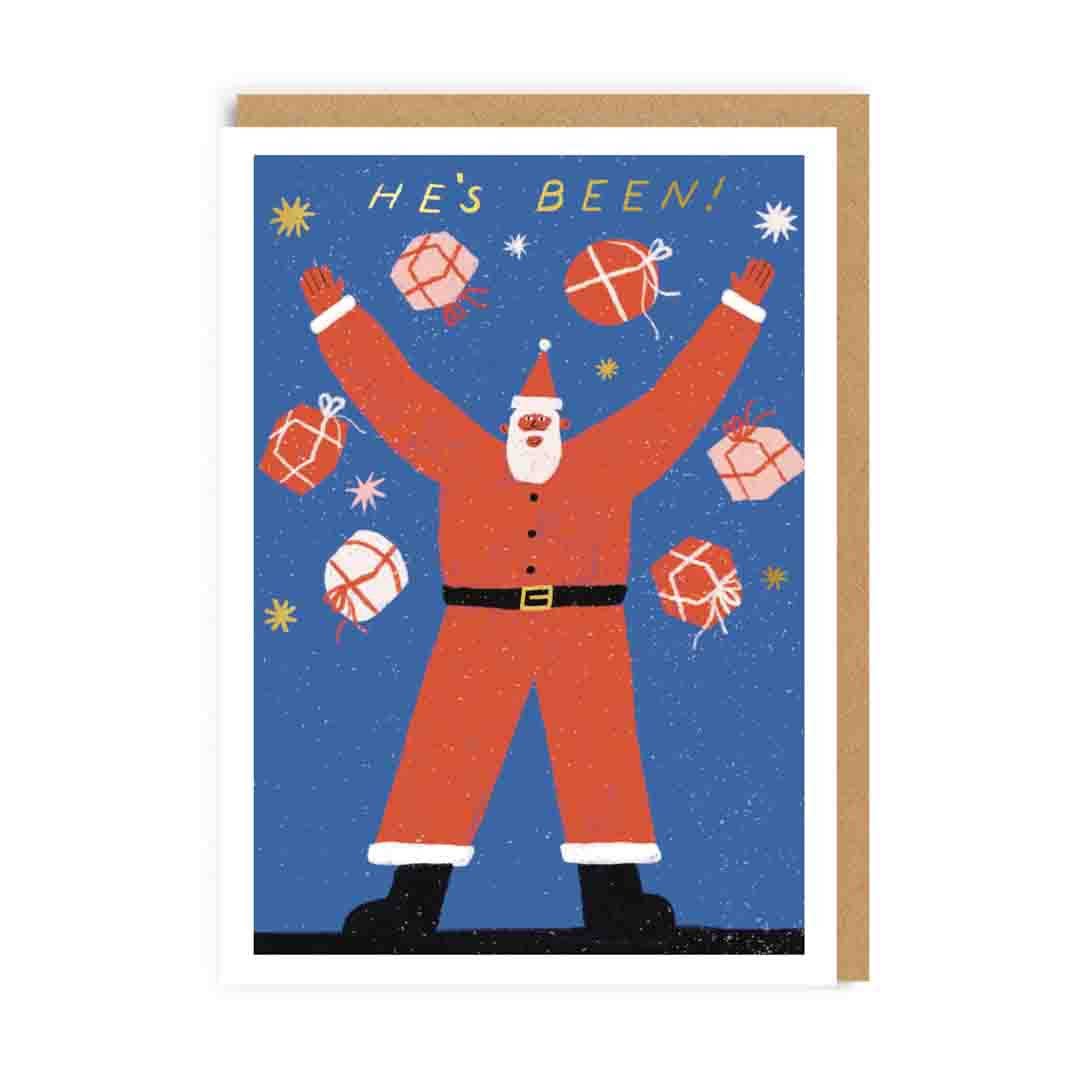 Santa He's Been! Christmas Card by Max Machen & Ohh Deer