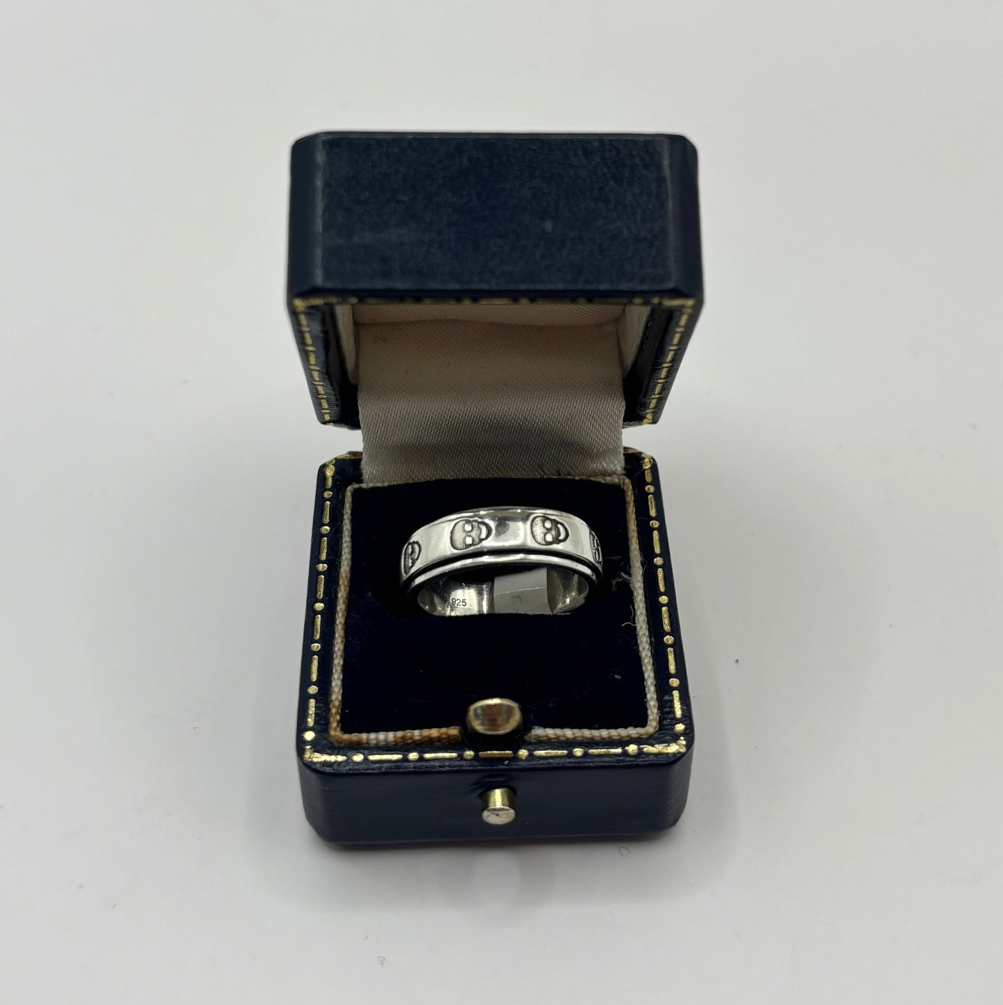 Vintage Sterling Silver Ring, UK Size L, Skull Fidget Ring