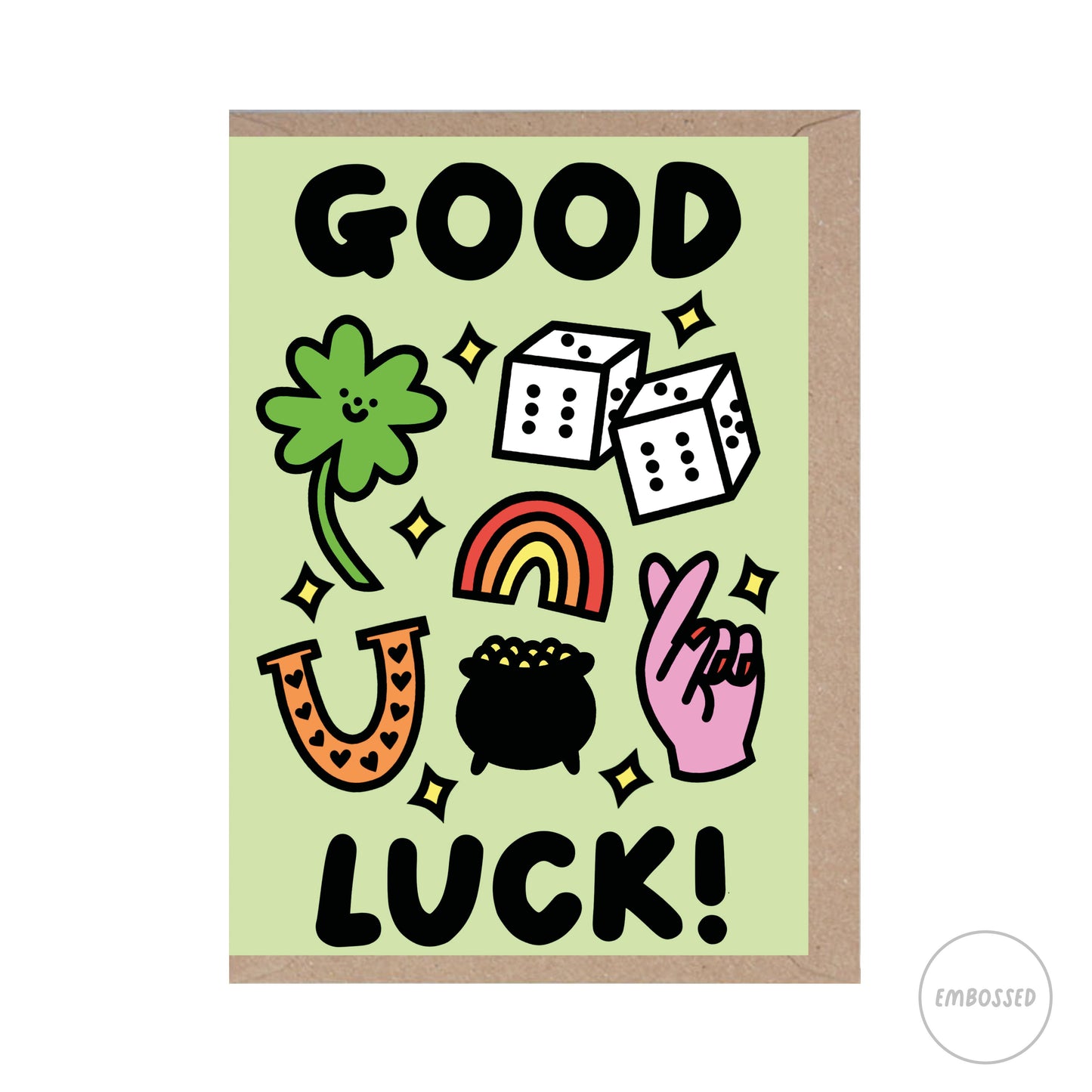 Good Luck Greeting Card by Lazy Disco & Ohh Deer