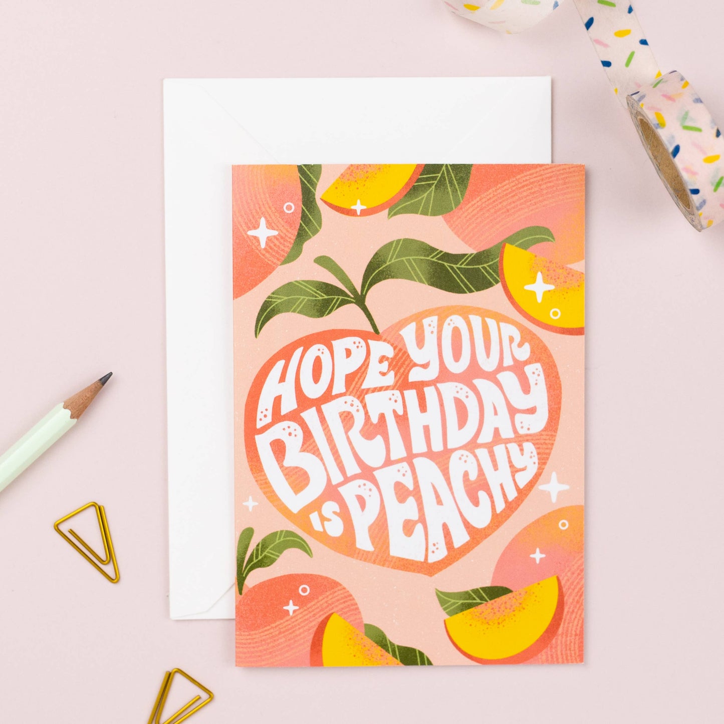 Peachy Birthday Card by Jess Miller & Ricicle Cards