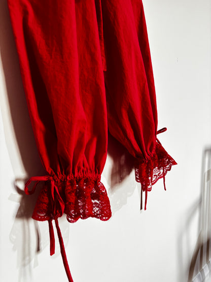 Bloomer Trousers | Linen with Vintage Lace | Made to order