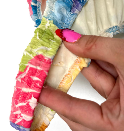Vintage Swimsuit in Textured Rainbow Shibori
