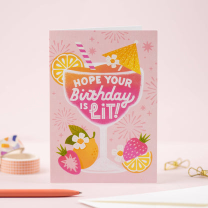 Birthday Cocktail Greeting Card by Jess Miller & Ricicle Cards