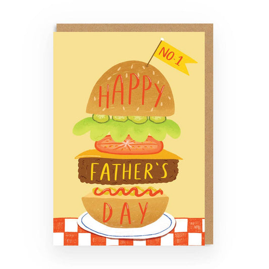 Father's Day Burger Greeting Card by Jessica Forgie & Ohh Deer