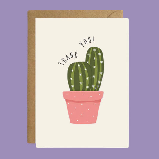 Thank You Cactus Greeting Card by Ricicle Cards