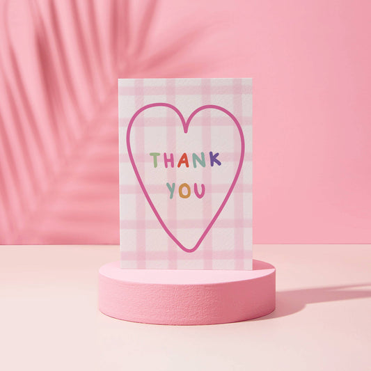 Gingham Thank You Greeting Card by Rumble Cards