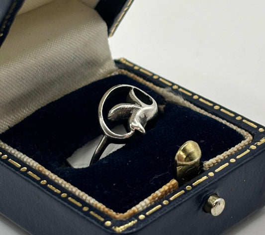 Vintage Sterling Silver Bird Ring, UK Size J