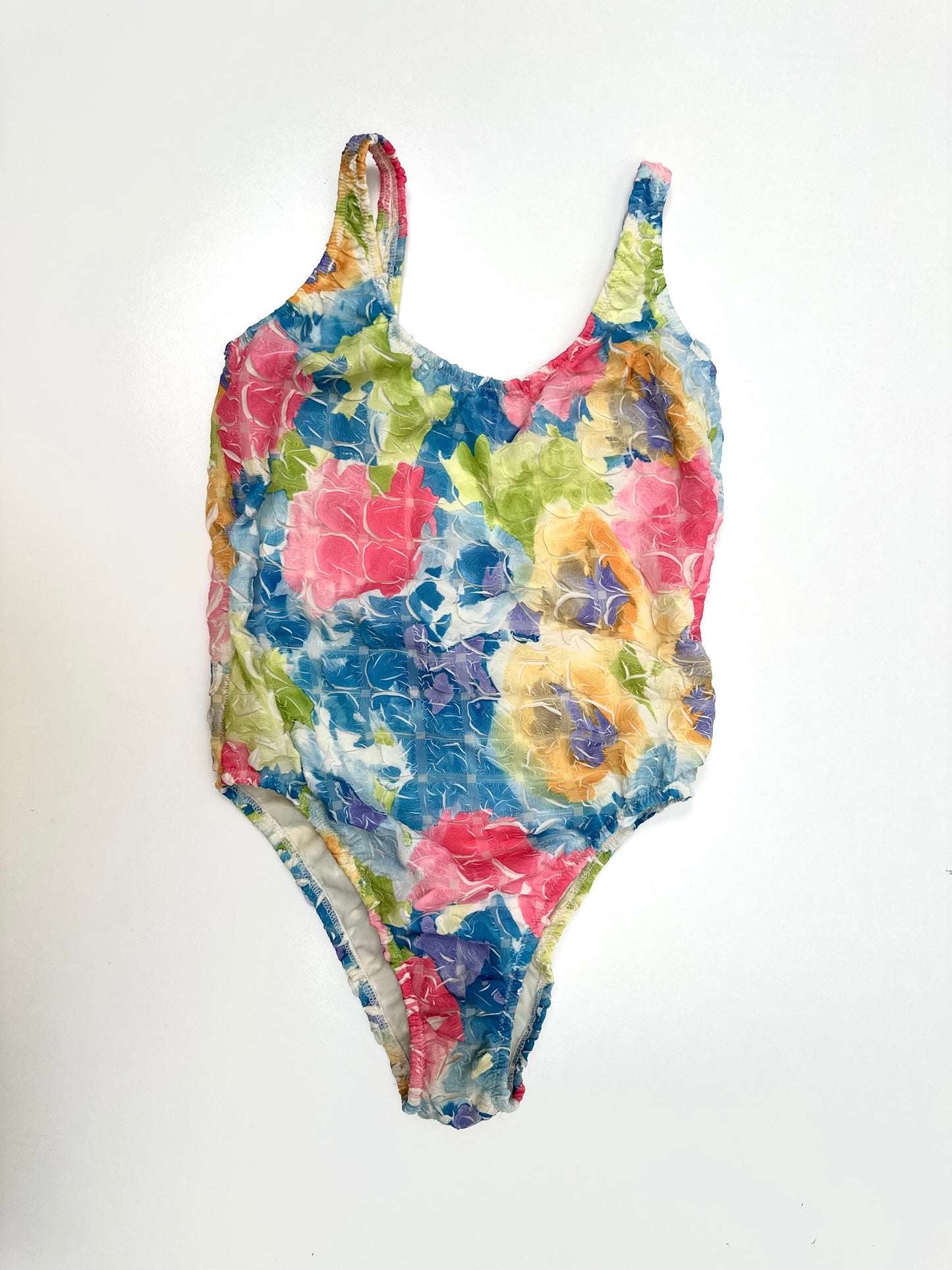 Vintage Swimsuit in Textured Rainbow Shibori