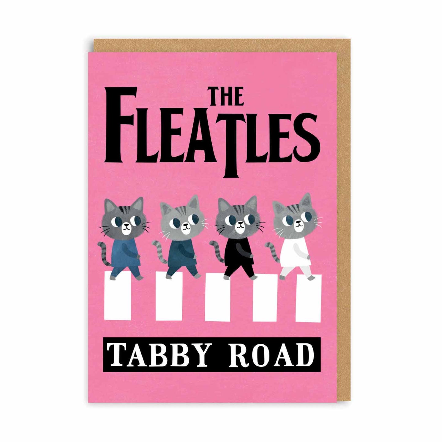 The Fleatles Greeting Card by Planet Cat & Ohh Deer