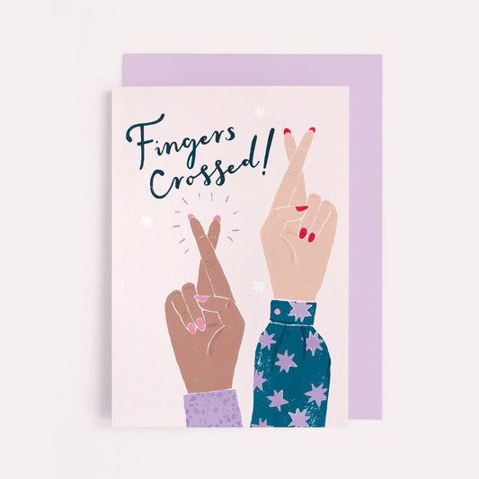 Fingers Crossed Greetings Card by Sister Paper Co.