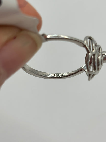 Vintage Sterling Silver Rose Ring, UK Size N1/2