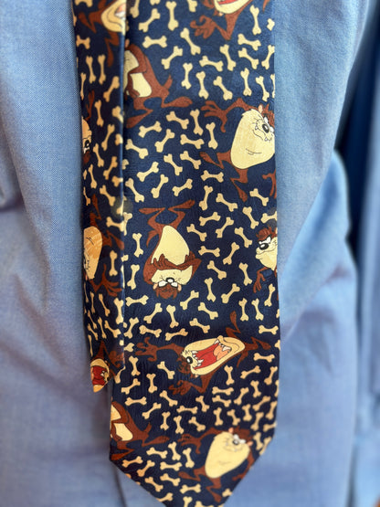 Novelty Tie Looney Tunes Tazz Bones