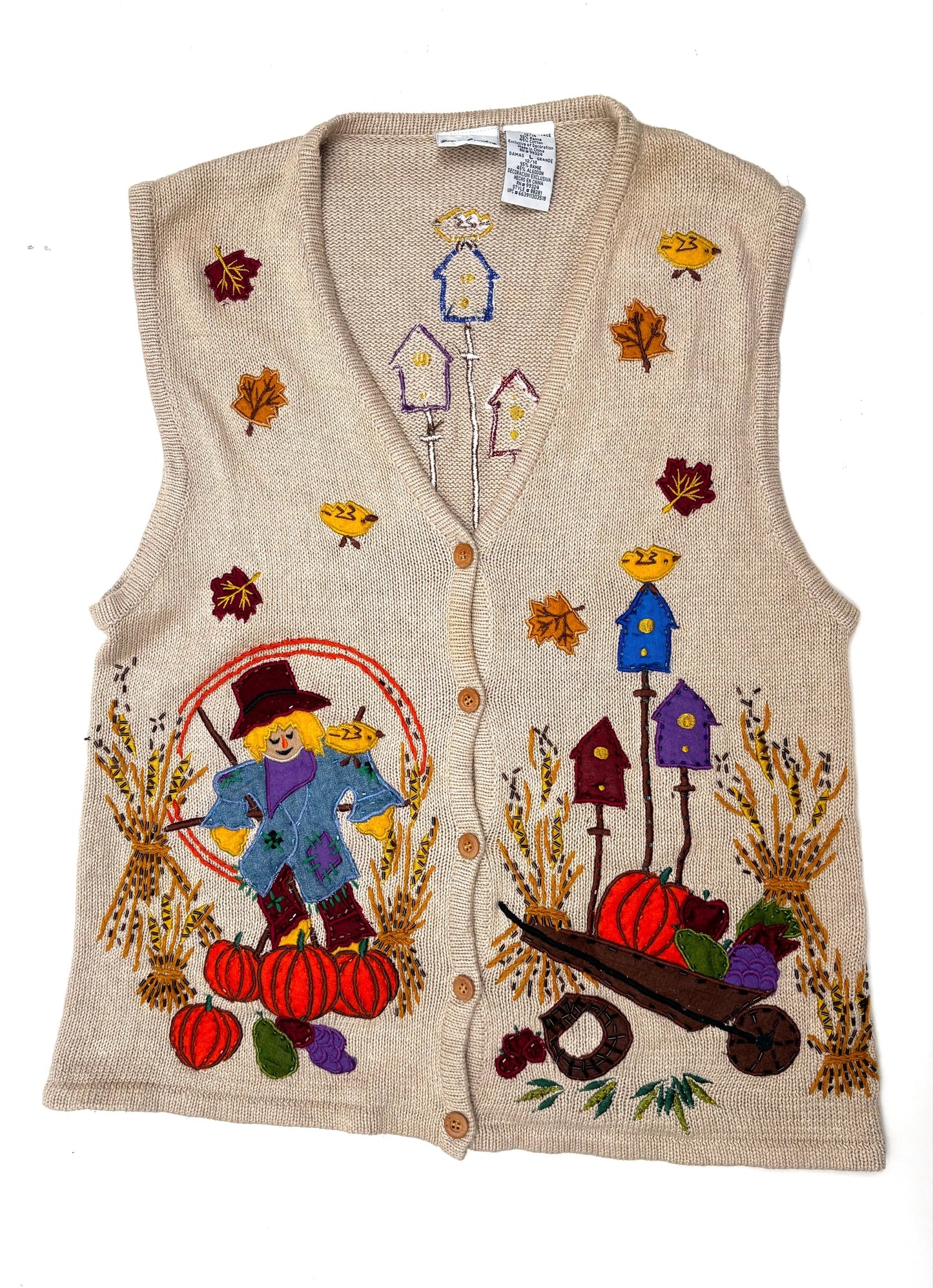 Vintage Harvest Scarecrow Knit Waistcoat