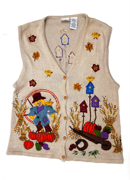 Vintage Harvest Scarecrow Knit Waistcoat
