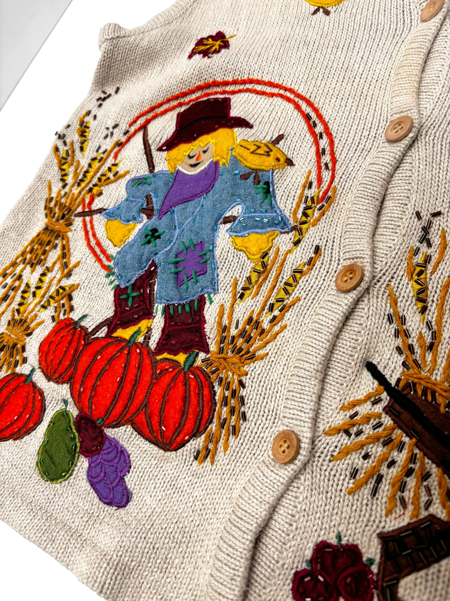 Vintage Harvest Scarecrow Knit Waistcoat
