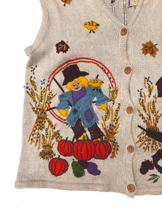 Vintage Harvest Scarecrow Knit Waistcoat