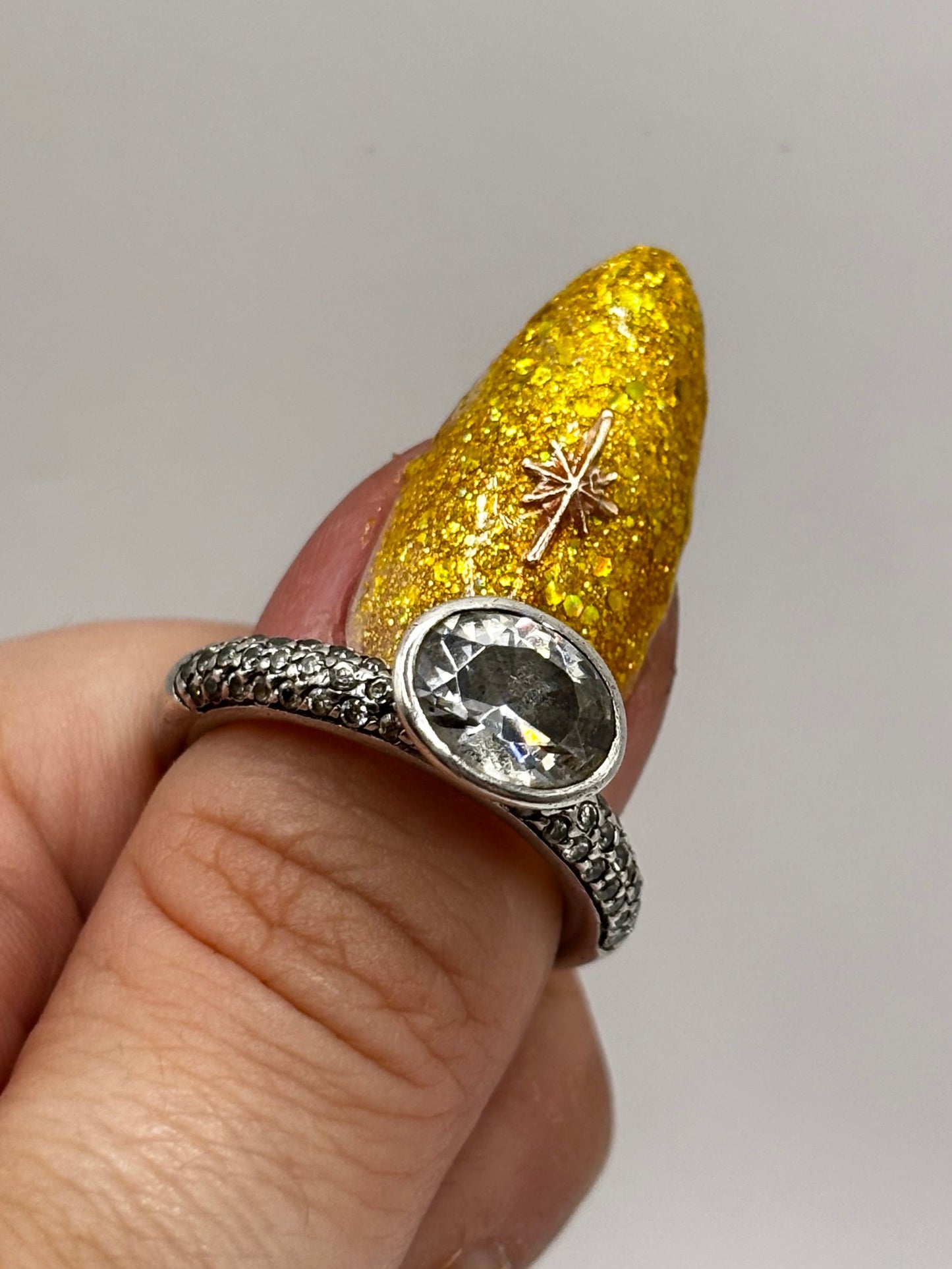 Sterling Silver Cocktail Ring, Size M