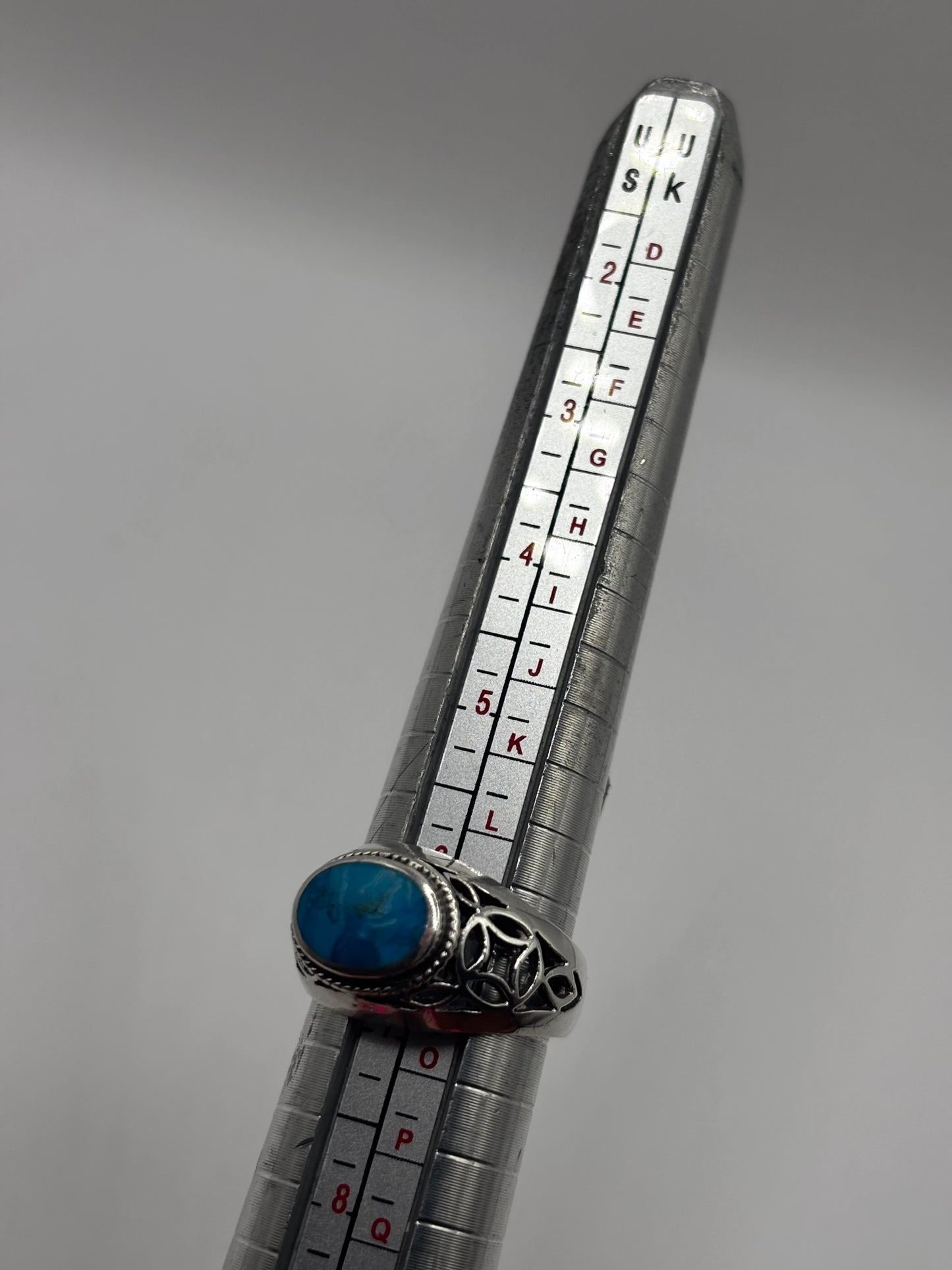 Vintage Sterling Silver Turquoise Ring, size N