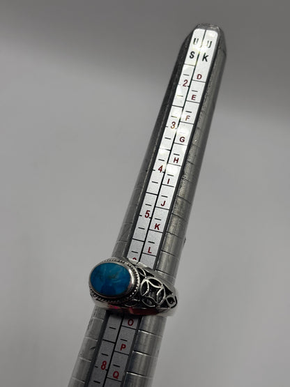 Vintage Sterling Silver Turquoise Ring, size N