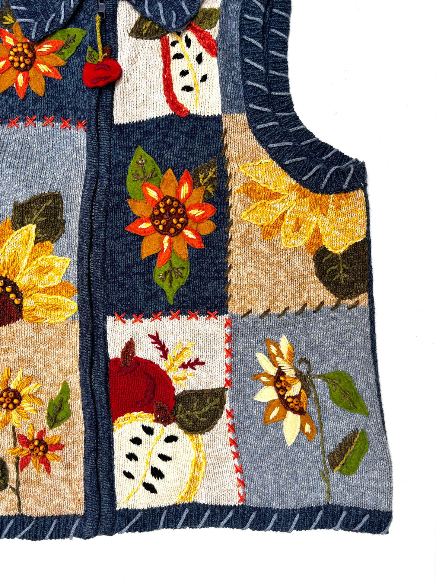 Vintage Fruits & Florals Zipped Waistcoat
