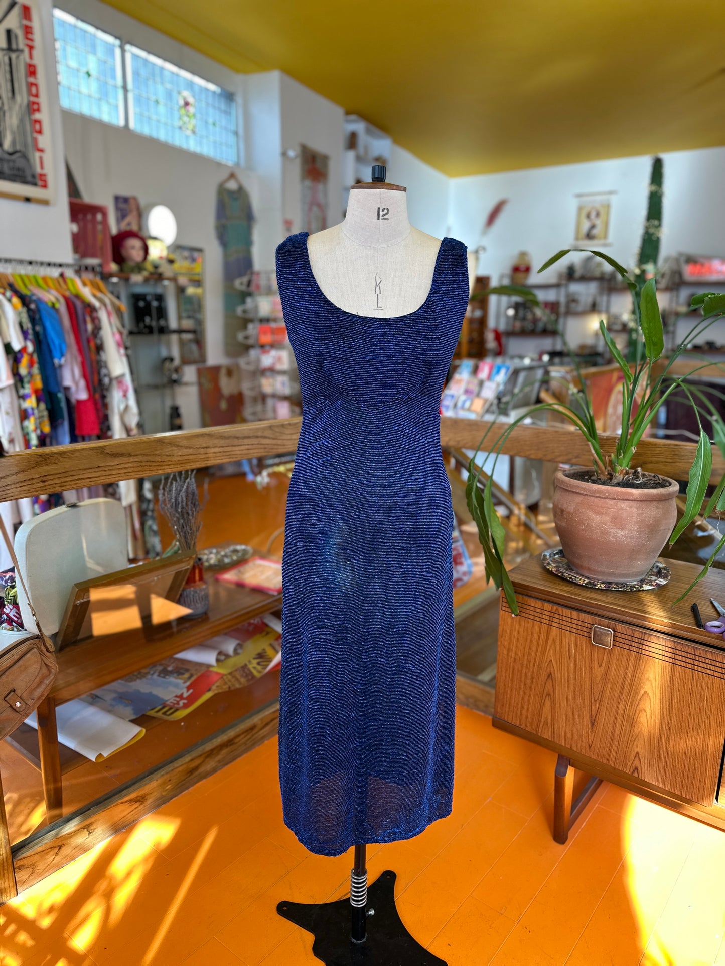 Vintage Handmade Blue Sparkle Gown
