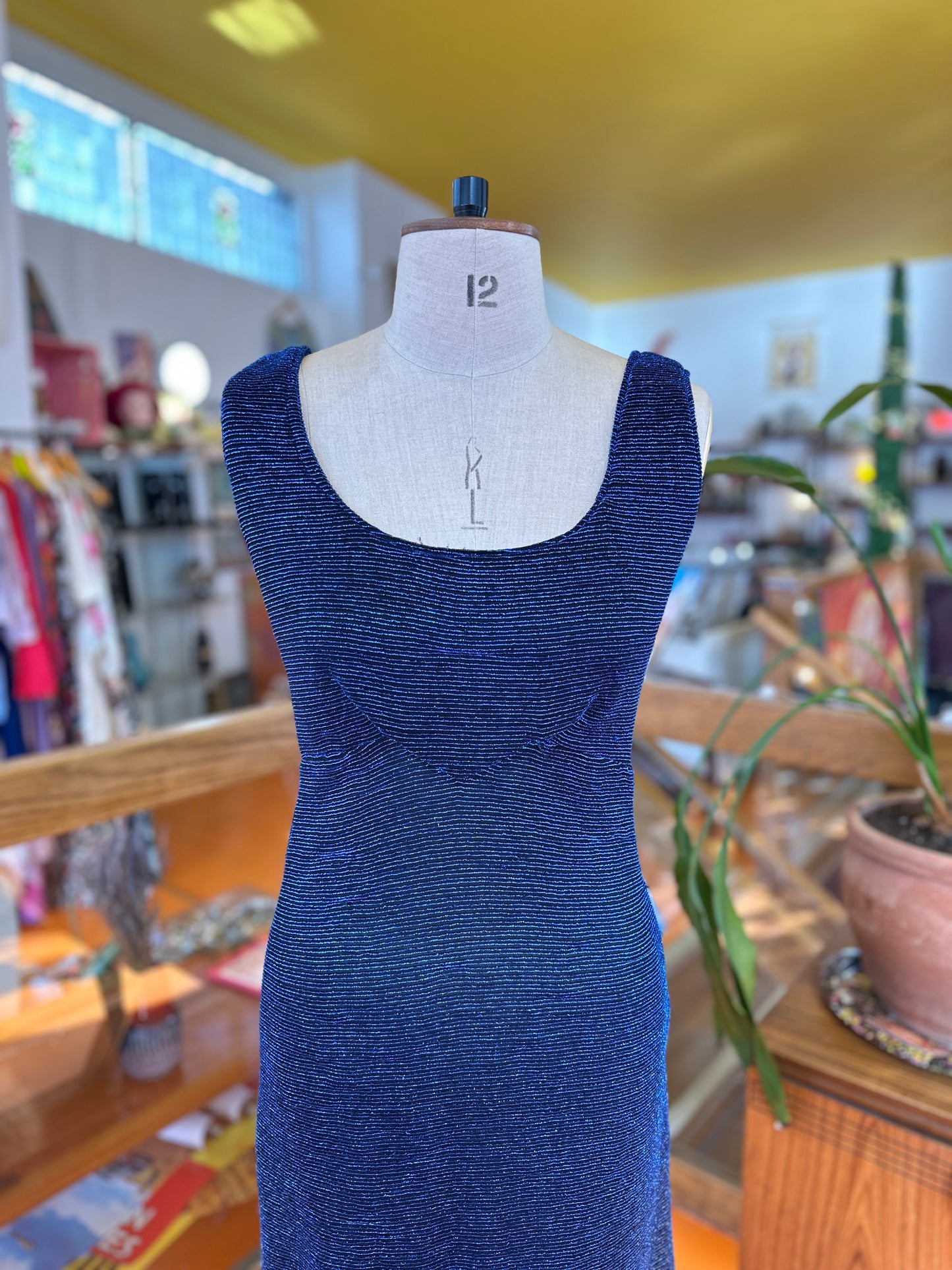 Vintage Handmade Blue Sparkle Gown