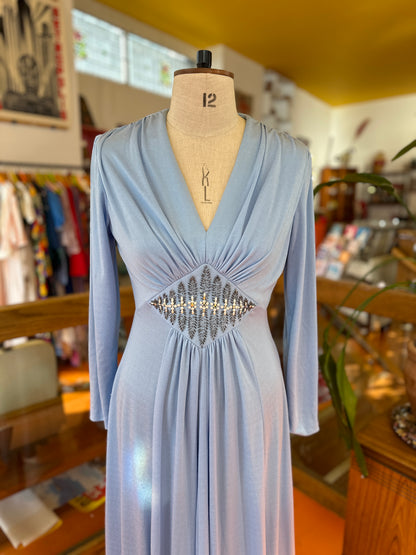 1960s Pale Blue Carnegie Dress with Embellishment