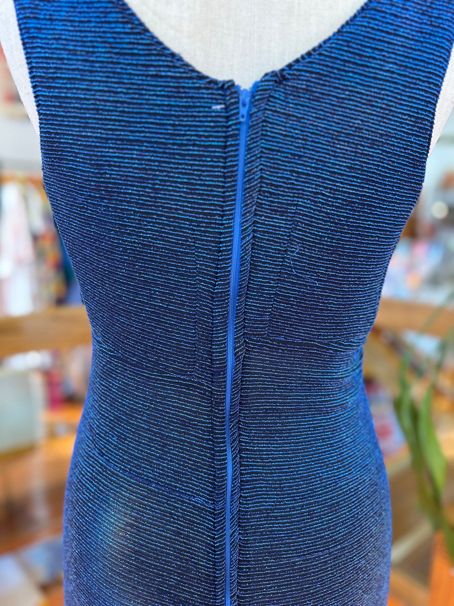 Vintage Handmade Blue Sparkle Gown