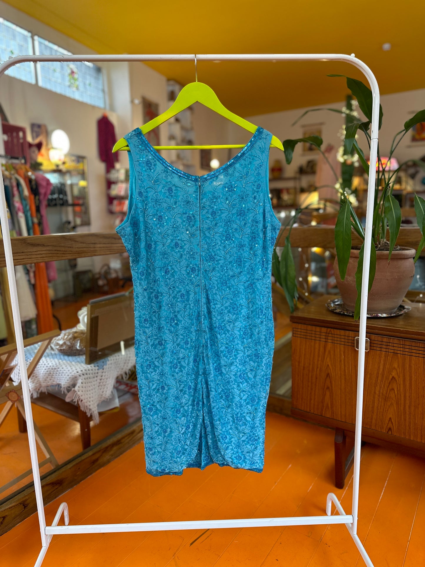 Vintage Blue Sequin Dress