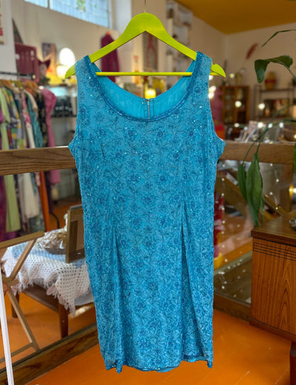 Vintage Blue Sequin Dress