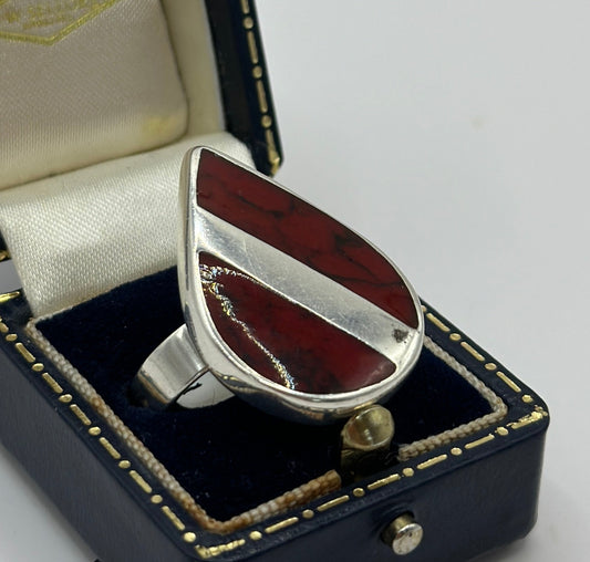 Mens / Unisex Vintage Sterling Silver Ring, UK Size P1/2