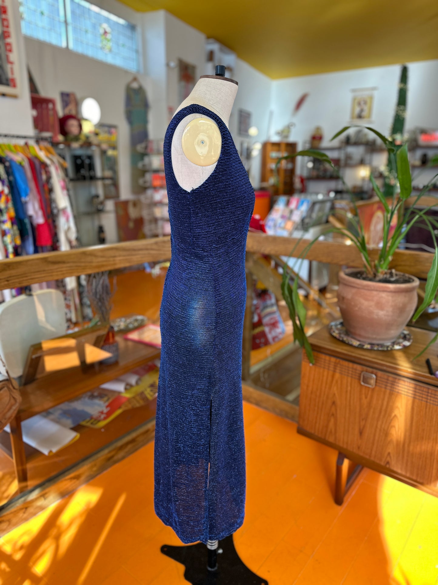 Vintage Handmade Blue Sparkle Gown