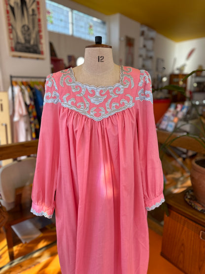 Vintage Pink Nightgown with Embellishments