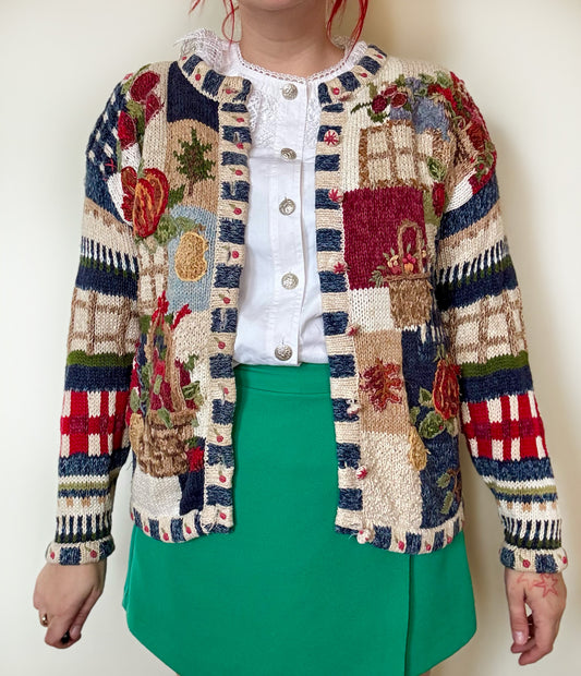 Vintage Chunky Knit Harvest Cardigan