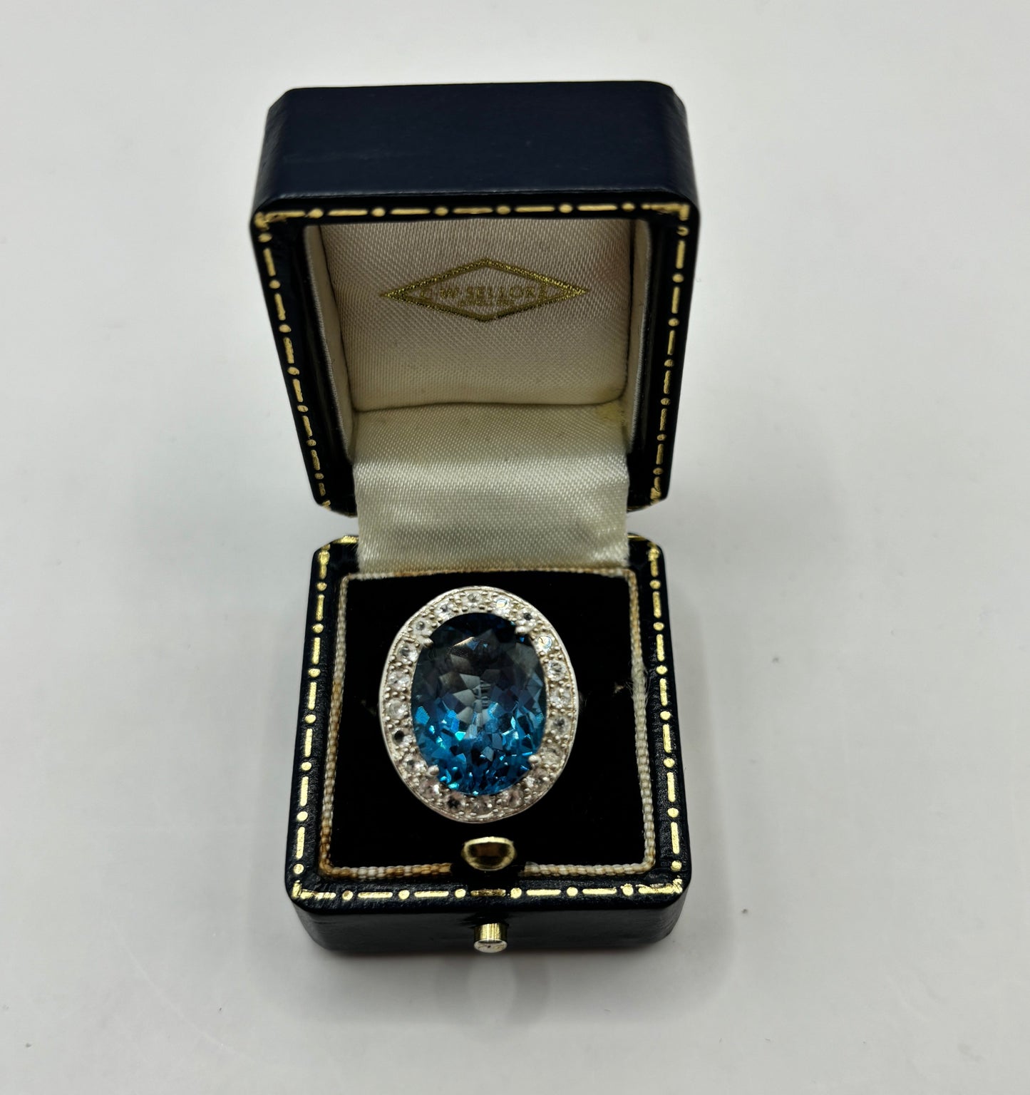 Vintage Sterling Silver Ring with Gemstones, Size N