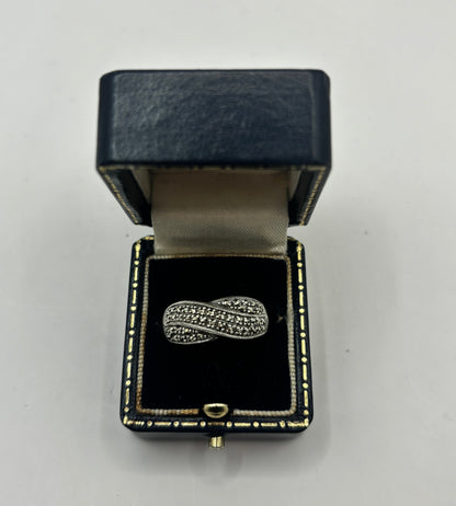 Vintage Sterling Silver Ring, Marcasites, Size O1/2